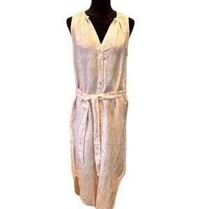 Anthropologie Cloth & Stone Linen Blend Spotted Shirt Dress, Small, Traditional